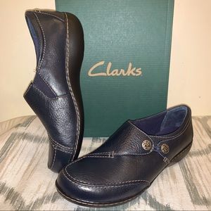 NIB Clarks Bendables Ashland Lane Leather Slip-on